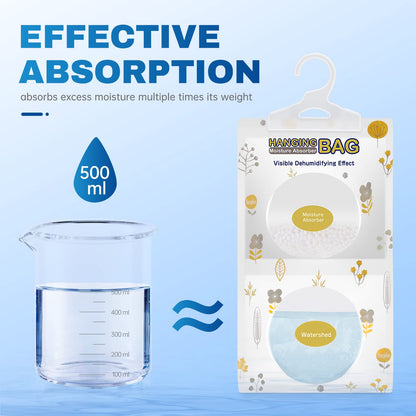 Vacplus Moisture Absorbers Packets, Fragrance Free 5 Pack, Humidity Packs, Dessicant Packets, Hanging Closet Dehumidifier Bags, Odor Eliminator for Bathroom 9.8OZ