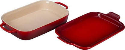 Le Creuset Stoneware Rectangular Dish - Platter Lid, 14.75" x 9", Vibrant Cerise Color