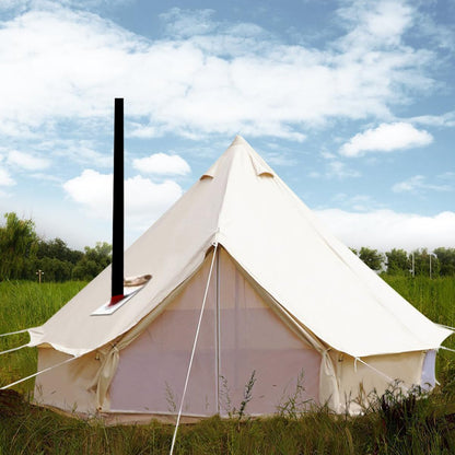 PlayDo 5M/16.4ft Waterproof Cotton Canvas Wall Tent Bell Yurt with Stove Flue Kit for 6-8 Person Camping Hiking Hunting Festival Party
