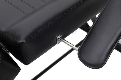 Salon Style Multi-Function Basic Facial Chair with Free Stool Facial Bed Massage Table Tattoo Massage Facial Table Bed Chair Barber Beauty Spa Salon Equipment Black