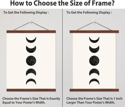 16x20 16x24 16x22 Magnetic Poster Hanger Frame for Movie Music Posters Wall Art, Walnut Wood Picture Frames for Large