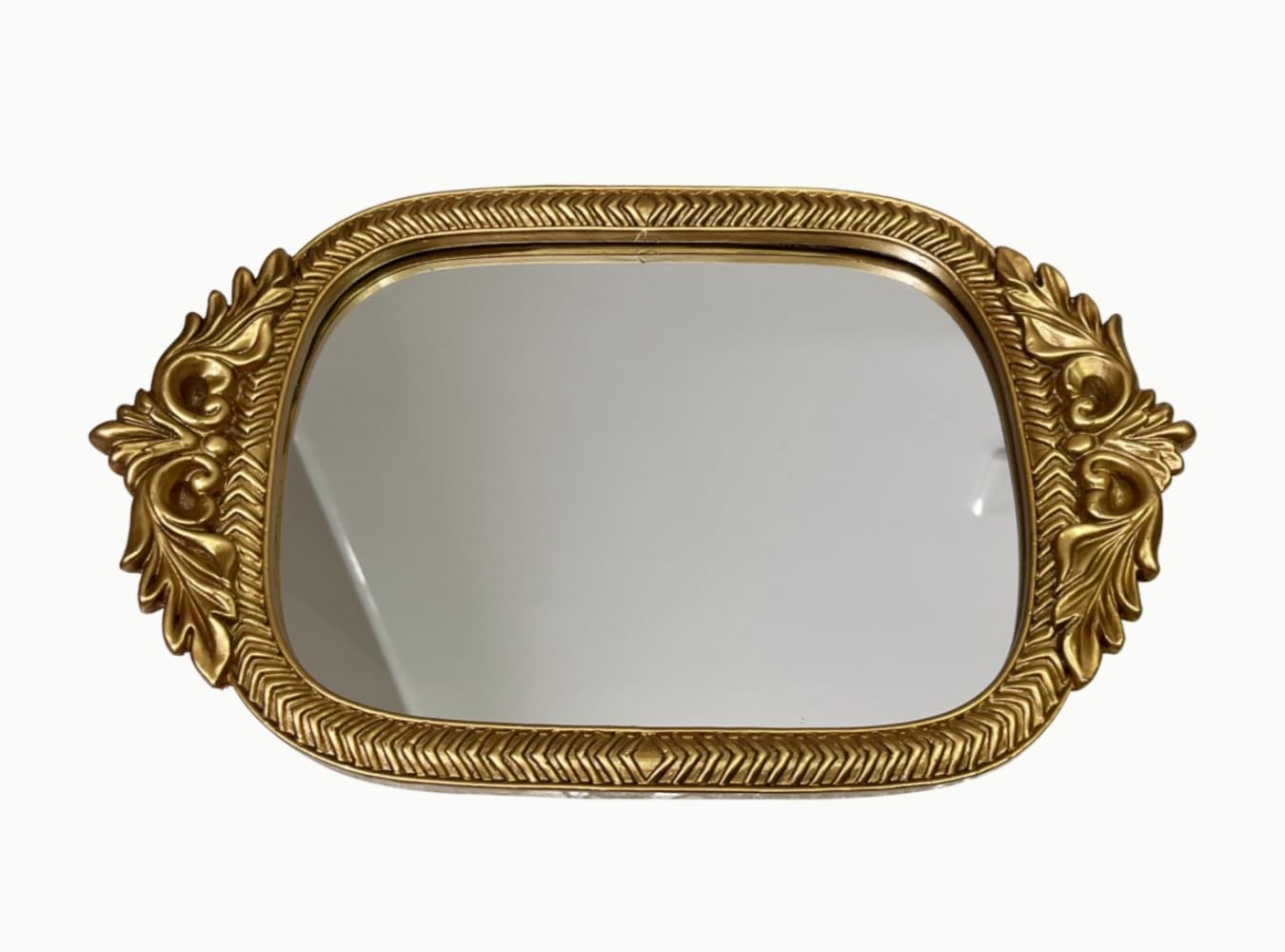 12.5" 8" Gold Mirror Tray| x | Mirror Trays for Vanity Elegant Guest Card Holder & Versatile Home/Vanity Decor |
