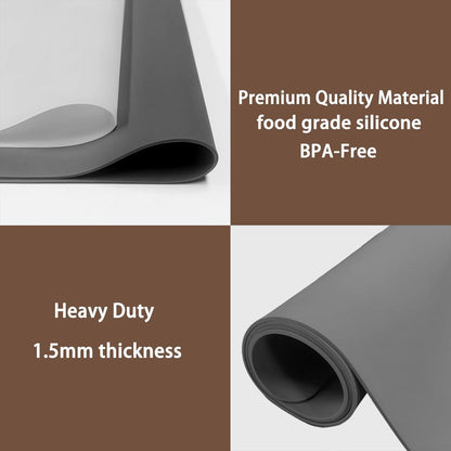 Silicone Mats for Kitchen Counter, 48"x32"(120cmx80cm) Large Heat Resistant Mat Kitchen Island Waterproof Countertop Protector Mat Nons-slip Extra Large Counter Mat, Dark Green