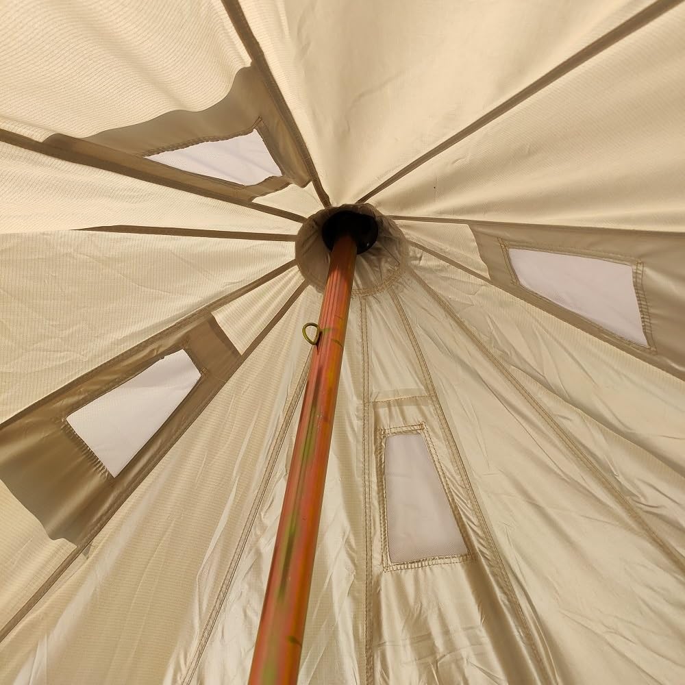 Outdoor Waterproof Anti-UV 300D Oxford Cloth Bell Tent Portable Family Camping Yurt (Diameter 4 Meter)