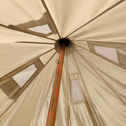 Outdoor Waterproof Anti-UV 300D Oxford Cloth Bell Tent Portable Family Camping Yurt (Diameter 4 Meter)