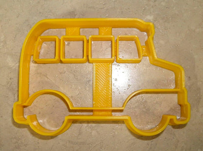 School Bus Cookie Cutter, Detailed Side View, 1 Piece, Yellow, Made in USA, PR837