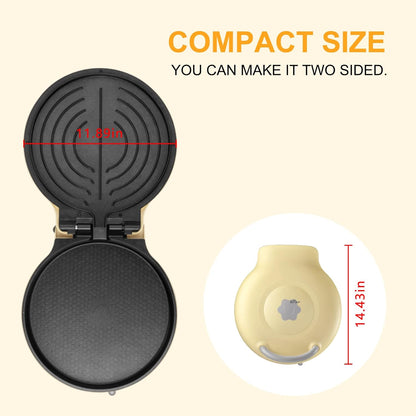 Bear 11.8'' Electric Smokeless Indoor Grill - 1500W Adjustable Temp Quesadilla Maker | Nonstick Pan for All Meals