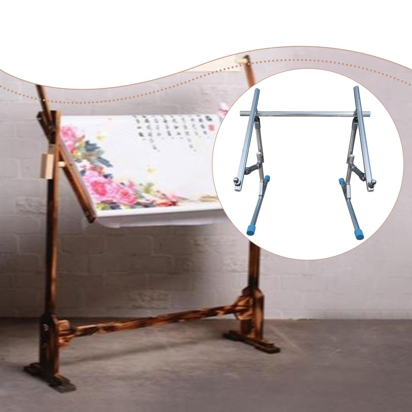 ＡＷＨＡＯ Embroidery Stitch Stand, Embroidery Frame Stand, Floor Standing Aluminum Alloy , 1 Bar