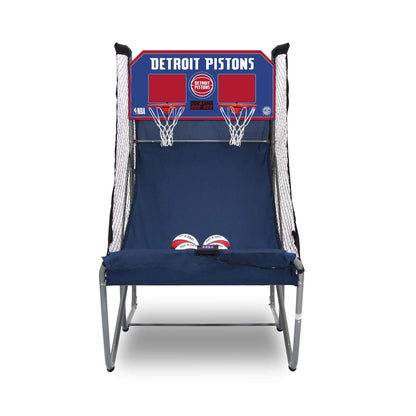 Pop-A-Shot - Home Dual Shot with Detroit Pistons NBA Graphics l Sensor Scoring l 16 Game Modes l 7 Balls l Foldable Storage l for All NBA Fans