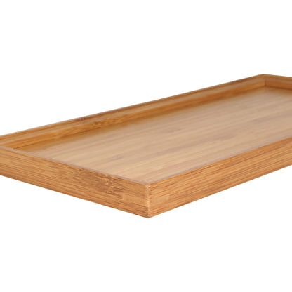 BambooMN Organic Bamboo Serving Tray, Vanity, Tea, Appetizers, Snacks, Charcuterie Board, 11"x5.5"x0.6" - 30 Trays