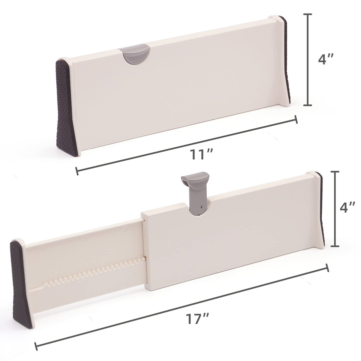 TENABORT Set of 8 Adjustable Drawer Dividers Organizer Separators Plastic Dresser Organizer for Bedroom, Bathroom, Closet, Office Desk, Kitchen Storage
