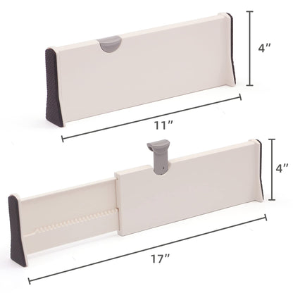 TENABORT Set of 8 Adjustable Drawer Dividers Organizer Separators Plastic Dresser Organizer for Bedroom, Bathroom, Closet, Office Desk, Kitchen Storage