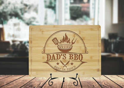 Dad Wooden Cutting Board - Father's Day Gifts for BBQ Masters - Unique Gifts for Men (Beech Wood Mini 9” X 6”)