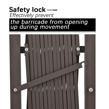 GYMTIME Metal Expandable Barricade, Portable Safety Barrier with Casters, Flexible Mobile Folding Security Gate, Adjustable Traffic Fence for Home, School, Warehouse, 5.2 Feet, 34 inch High