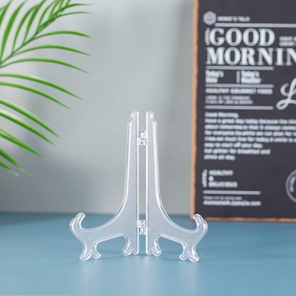 Artliving 6" Clear Plastic Easels or Stand/Plate Holders for Pictures, Home Decoration, Weddings, Birthdays (24 Pack)