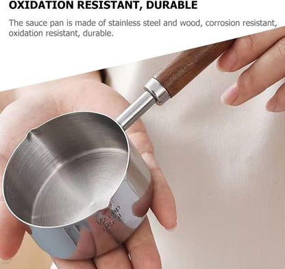 SHERCHPRY Small Pot with Oil Cooking Ladle, Reusable Saucepan for Stove Top Cooking