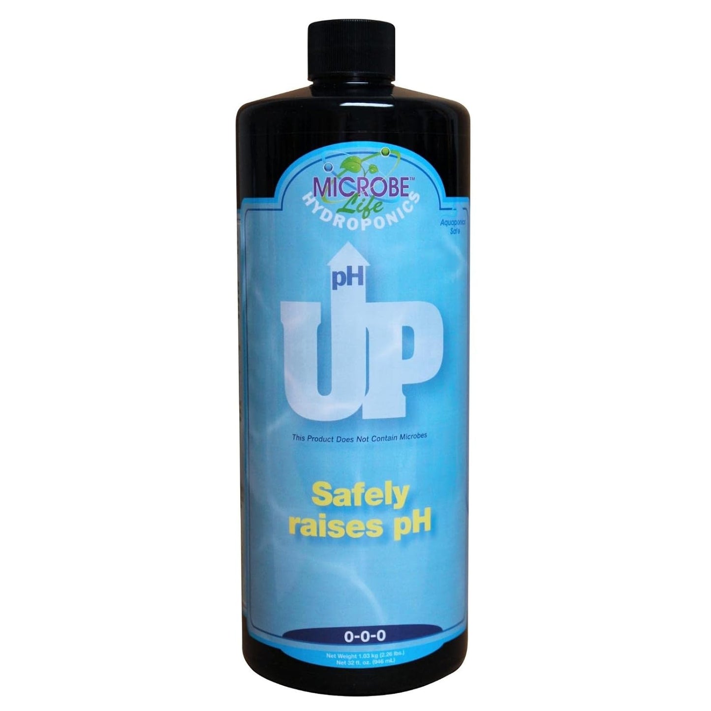 32 Microbe Life Hydroponics pH Up pH Control Liquid, Premium Buffering for pH Stability, Increases pH Levels, Use