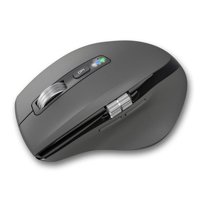 Wireless Side Scroll Mouse with Multi-Device, Ergonomic Computer Mice with Smart Flying Scroll, Quiet Click for Computer, Laptop, iPad, Tablet, MacBook (Grey)
