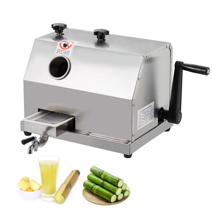 Manual Sugar Cane Juicer Machine, Commercial 110LBS/H High Output Sugar Cane Press, Sugarcane Juicer, 3 Stainless Steel Rollers, 2.4Inch Large Feeding Chute,Home&Commercial Extractor Squeezer