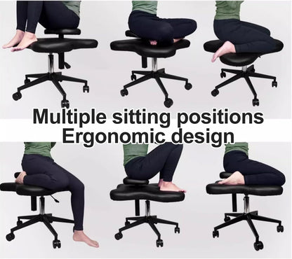 Meditation Chair,Cross Legged Chair, Meditation Chair Height Adjustable, Home Office Desk Chair, for Armless Kneeling Posture Ergonomic Chair Desk Stool(Black)