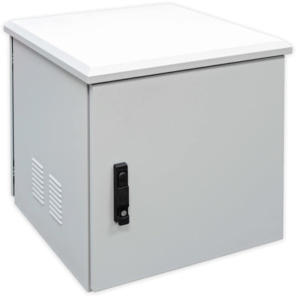 Electriduct 12U Outdoor Cabinet 21.6 Inch Depth IP55 Weather Resistant Enclosure Floor Mount Network Equipment Front & Back Doors, 2 Locks, 4 Keys, 2 Shelves, 2 Fans, Thermostat (600 x 550 mm), White