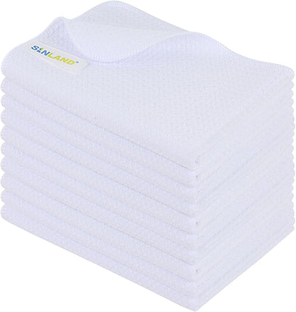 16 Inch 24 Inch 10 Pack SINLAND Microfiber Sublimation Blank Towels - Fast Drying Waffle Weave Kitchen Towel, Tea Towel