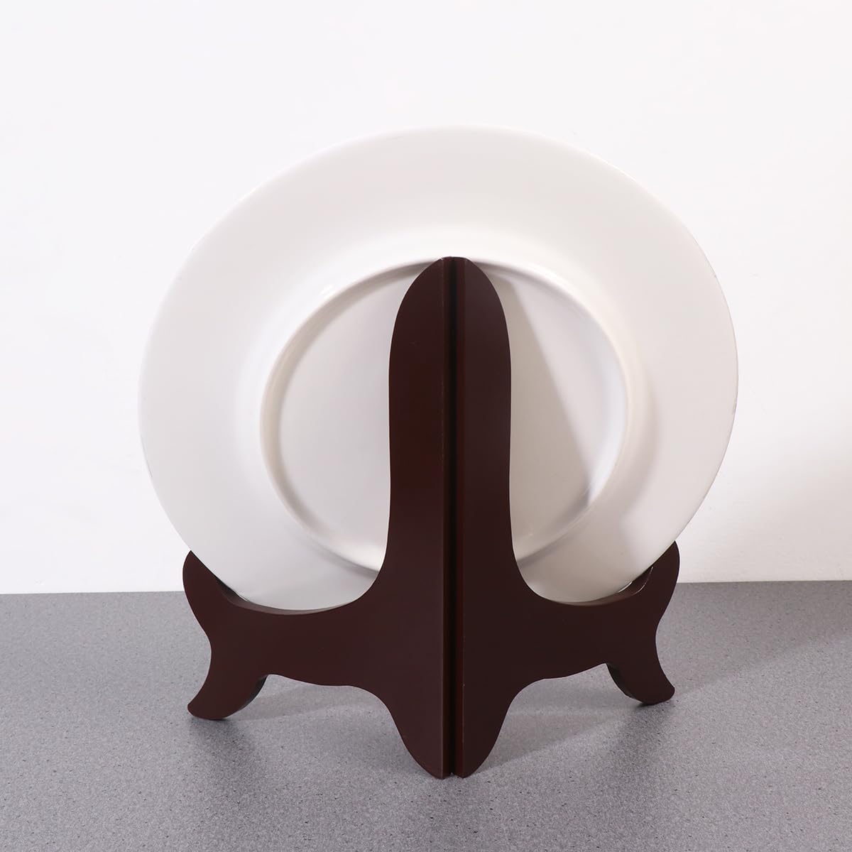 NOLITOY Vintage Wooden Plate Display Stand, 4 Inch Tabletop Holder for Pictures, Frames, and Plates