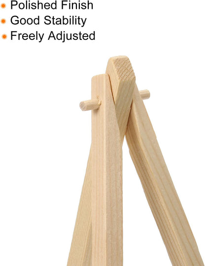 PATIKIL 5.9" Mini Wooden Easel Stand, 6 Pack Table Use Adjustable Triangle Holder for Photos, Canvases