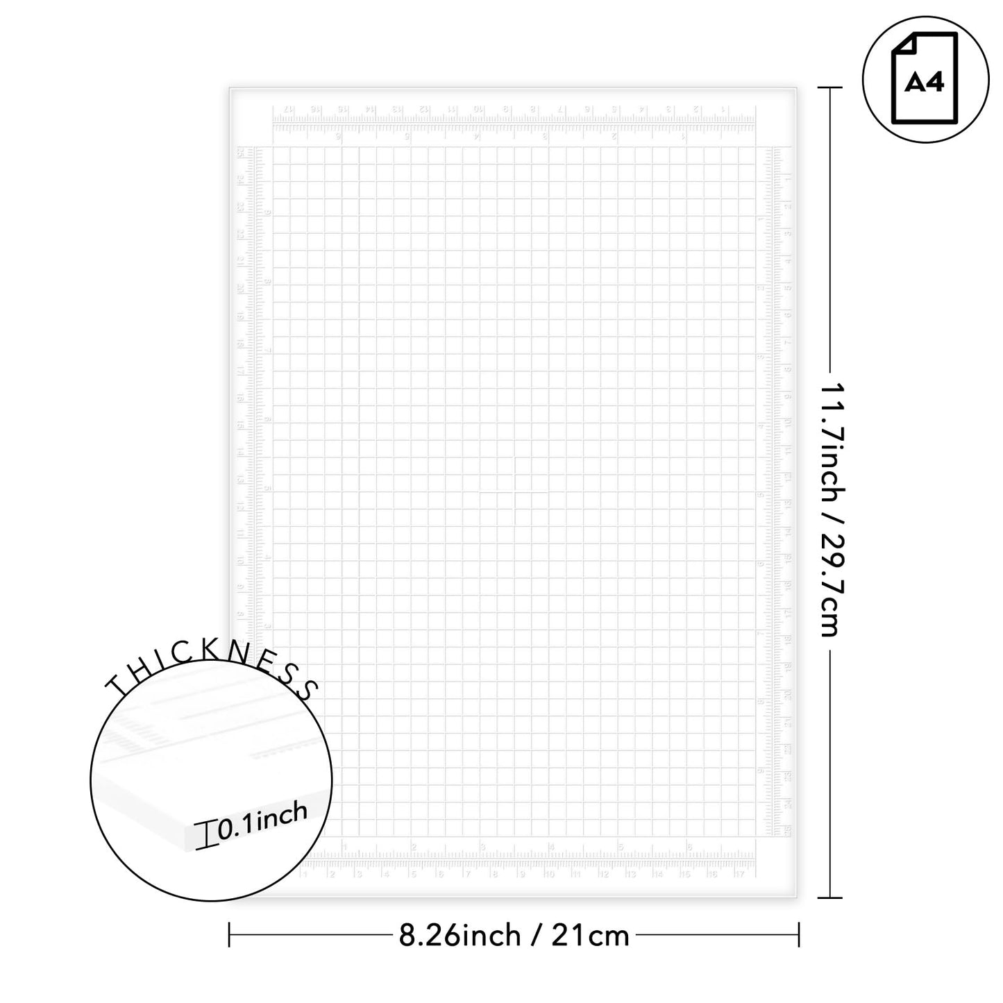 A4 Clear Photopolymer Sticky Mat for Stencil Stamp, Reusable Anti-Slip Grip Mat, Multi-Use Non-Slip Clear Photopolymer Craft Low Tacky Mat for Card Making Hold Your Cardstock in Place When Stamping