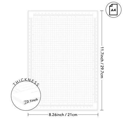A4 Clear Photopolymer Sticky Mat for Stencil Stamp, Reusable Anti-Slip Grip Mat, Multi-Use Non-Slip Clear Photopolymer Craft Low Tacky Mat for Card Making Hold Your Cardstock in Place When Stamping
