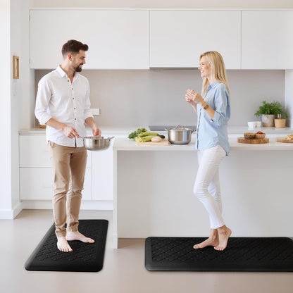 TranquilRelax 4/5 Inch Thick Anti-Fatigue Kitchen Mat Water Resistant Non-Slip Kitchen Floor Mat Ergonomic Comfort Standing Mat for Home Kitchen Office Laundry 17.3"x 24" Black