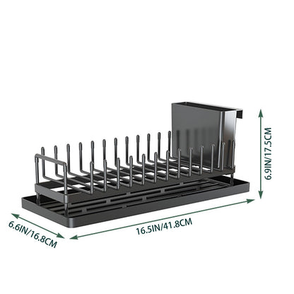 kowiofame Cup Drying Rack Dish Drying Water Bottle Dryer Rack Long Kitchen Sink Counter Drainer Over Tray Plate Forks Glass Cups Spoons Organizer