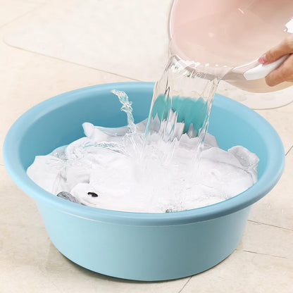 MUKLEI 12 Pack Round Plastic Wash Basin, 10x4 Inch Portable Small Plastic Washtub, Stackable Dish Tub for Home Kitchen Camping Outdoor Indoor