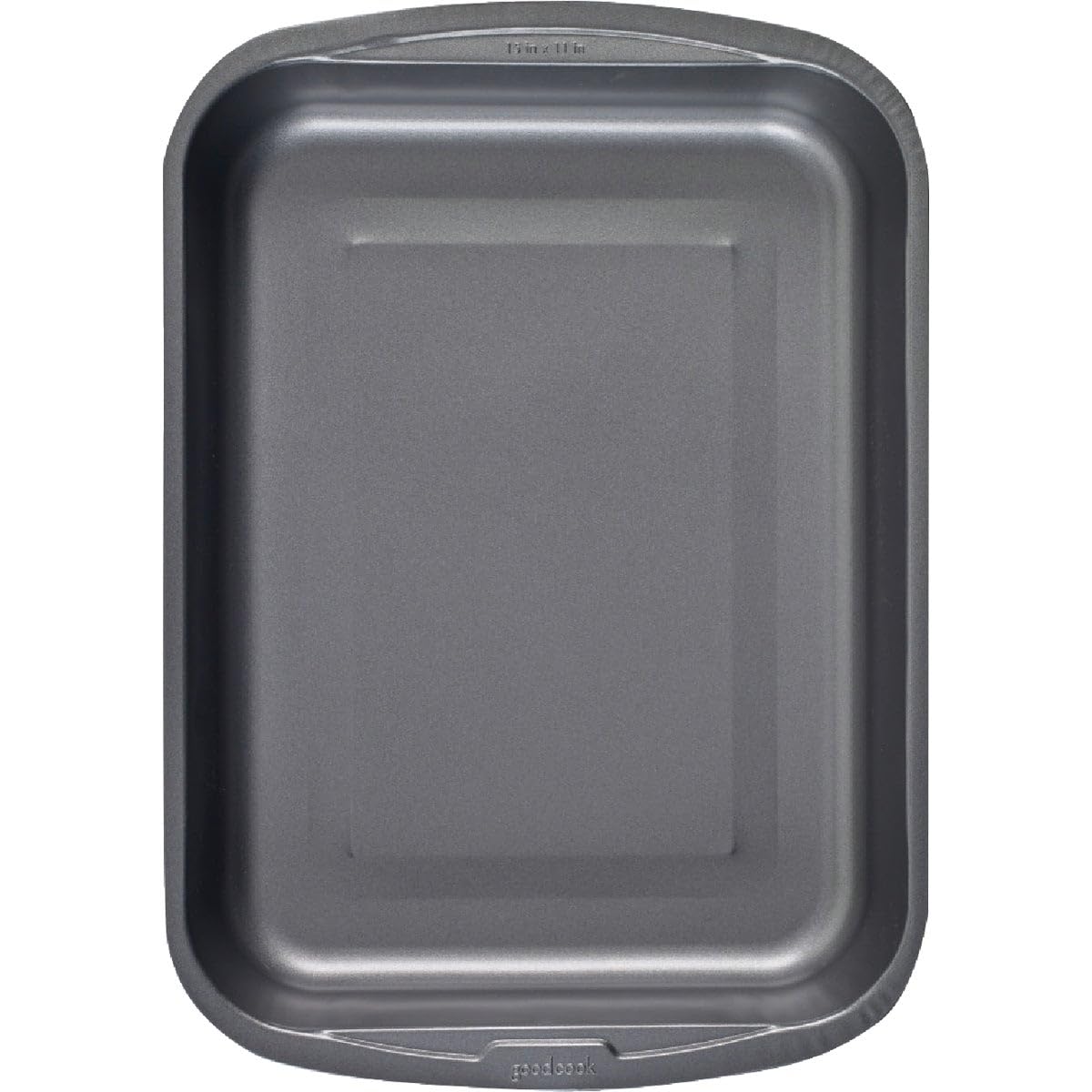 Goodcook Everyday Nonstick Roast Pan, Metal Utensil-Safe Easy Clean Dishwasher Safe Rectangle Roaster, 11.5x15.5-Inch, Silver
