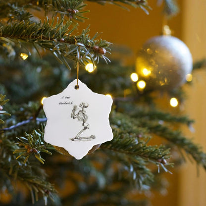3dRose Just One Sandwich - Skeleton, Birthday, Dieter, Diet, Weight Loss, Humour, Humor 3 inch Snowflake Porcelain Ornament