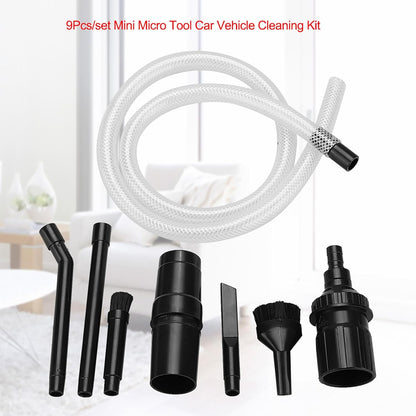 9 Pieces Vacuum Cleaner Accessories, Household Vacuum Cleaner Attachments, Mini Micro Tool Car Vehicle Cleaning Kit