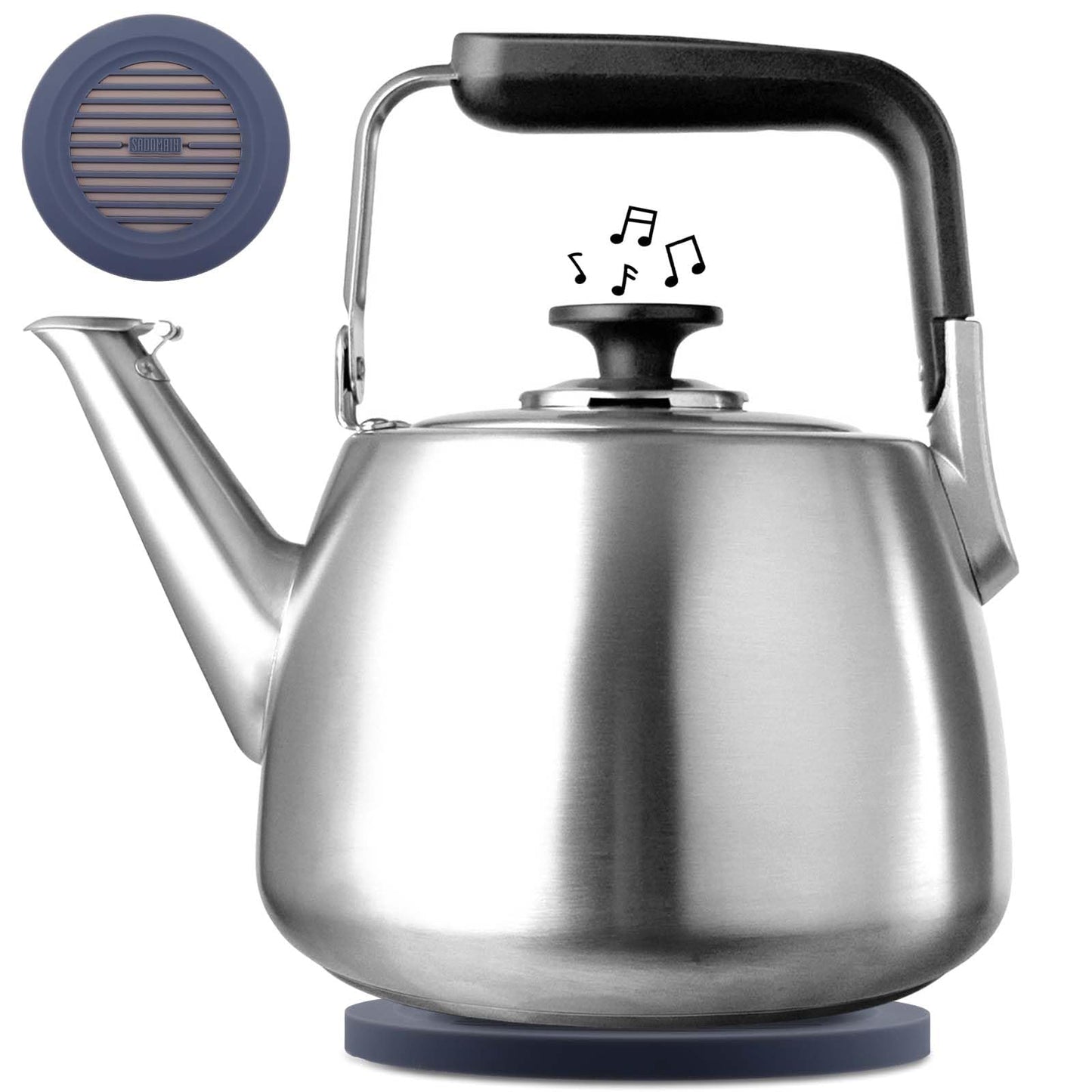 SADOMAIN Tea Kettle, Whistling Stovetop Tea Kettle, Large Capacity Teapot Suits for All Heat Source, Professional Fast Heat Technique Teapot with Thick Body and Bottom, Durable and Sturdy Tea Pot
