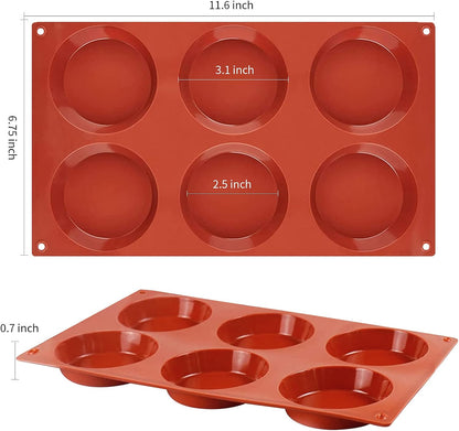 Silicone Egg Mold Muffin Top Pans, 3 Inch Non-stick Whoopie Pie Baking Pan for Mini Cakes, Breakfast Sandwiches