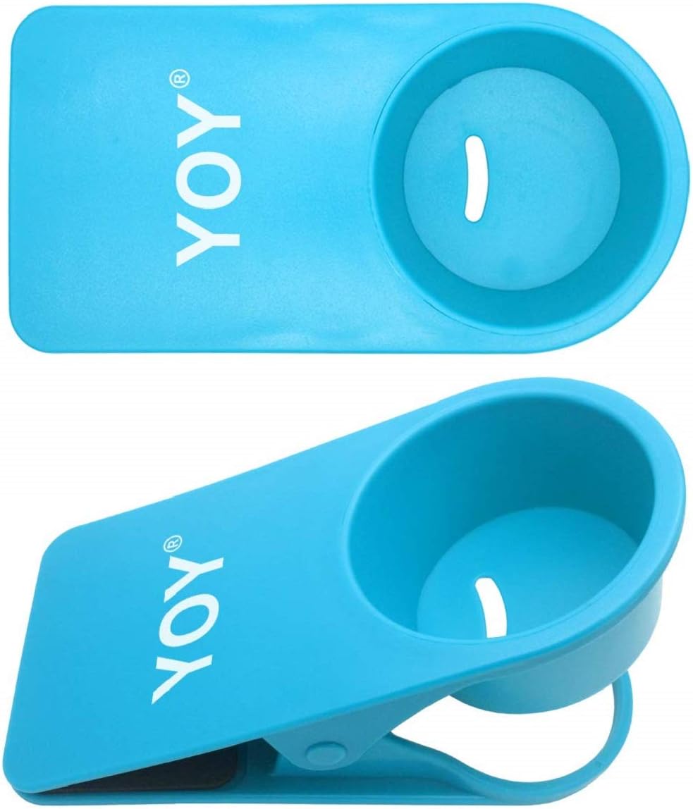 2 Pack YOY Drink Cup Holder Clip - Table Desk Side Water Glass Beer Bottle Beverage Soda Coffee Mug Holder Cup Saucer