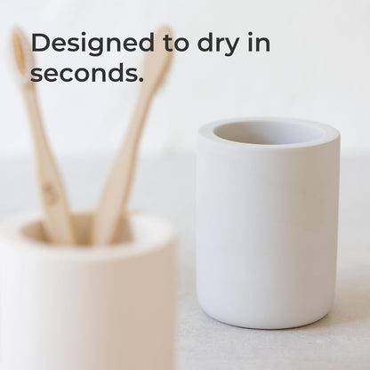 Selegna Diatomite Toothbrush Holder - Quick Drying Bathroom Organizer for Electric Toothbrushes | Beige
