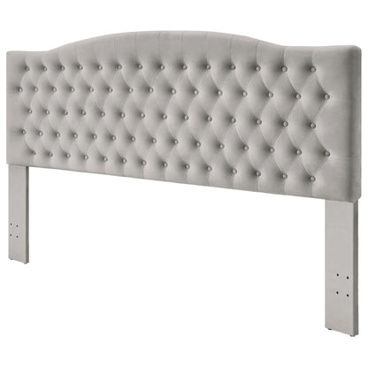 Furpopup Velvet Upholstered Headboard King/Cal King Size Latest Model Wall Mount, Bed Frame Mount, Featuring High-Density Sponge Padding, Luxury Texture Easy Assembly and Style-Silver Gray