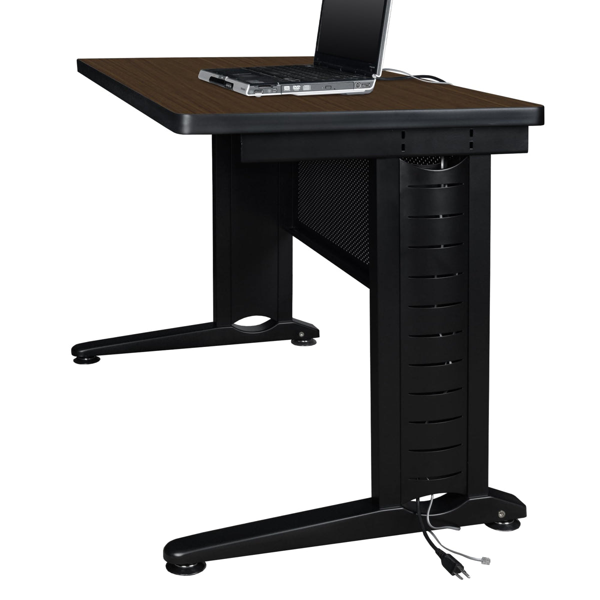 Regency Fusion 66 x 24 Teachers Desk with Single Pedestal Drawer Unit- Neo Walnut