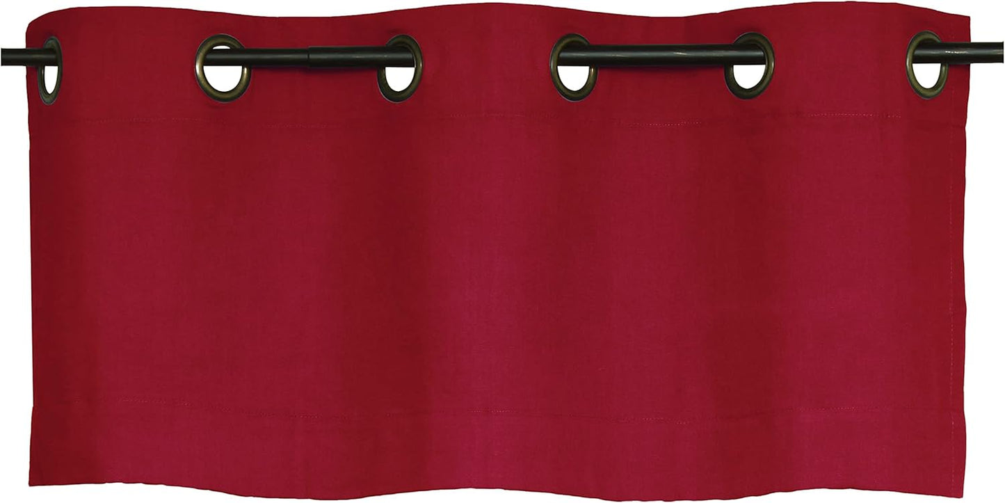 Winmate Insulated Cotton Grommet Valance: 40" x 15" in Burgundy for Home Window Decor