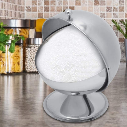Fdit Stainless Steel Spice Condiment Jar Box with Swivel Cover, Salt Sugar Container for Kitchen