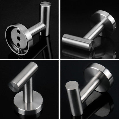 NearMoon Bath Towel Hooks- SUS 304 Stainless Steel Robe Hook Holder, Heavy Duty Coat Hook for Bathroom Livingroom Hotel Kitchen Garage, Wall Mounted (Brushed Nickel, 3 Pack)