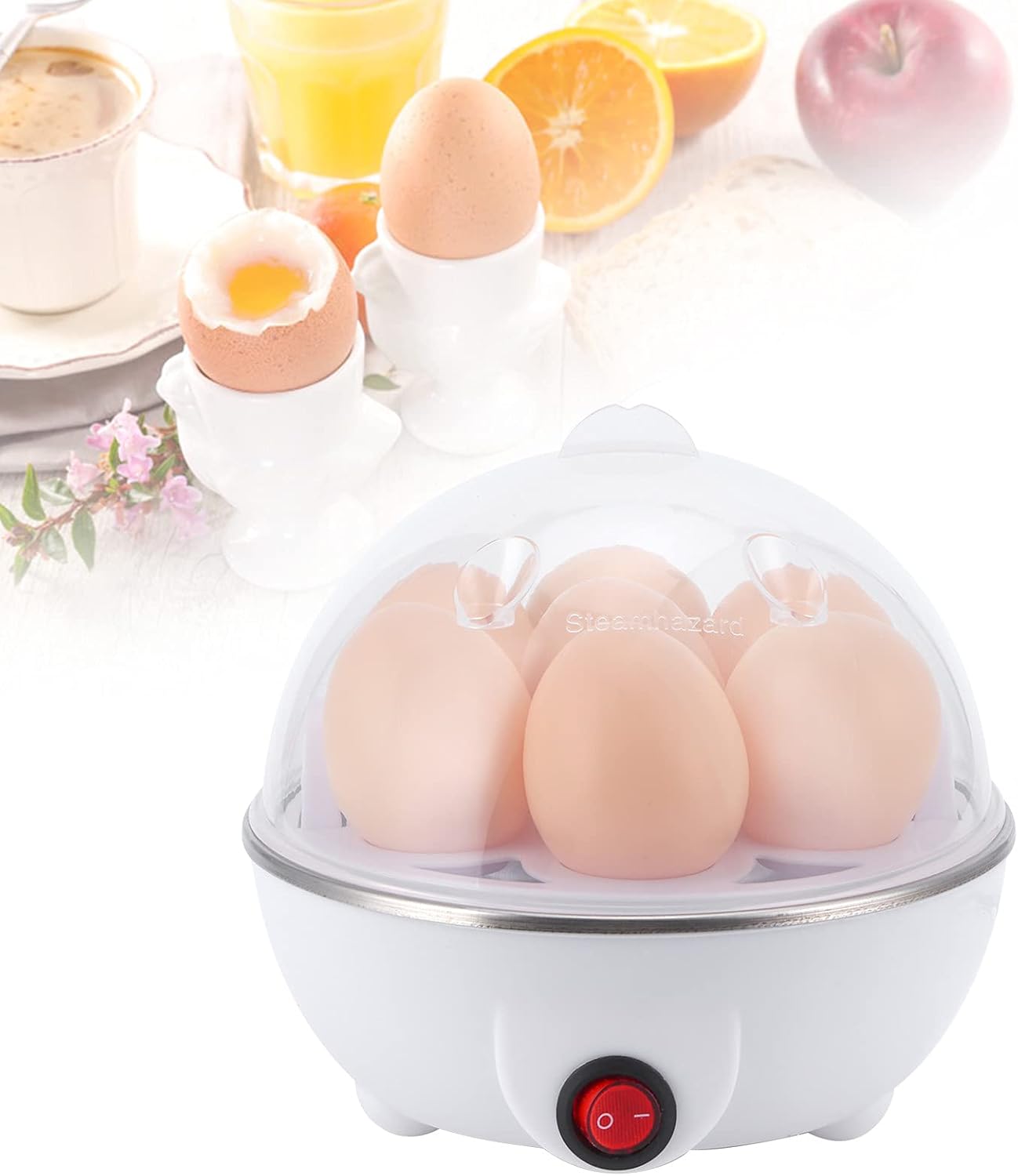 Rapid Egg Cooker, Electric Eggs Boiler Maker, Multifunctional Mini Steamer for Kitchen Use (US)