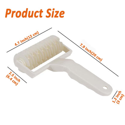 2 Pack DelloidMaz Pastry Lattice Roller Cutter, Pie Pizza Cookie Dough Lattice Roller Cutter, Household Baking Tool, Plastic, White