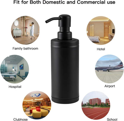 GAPPO Matte Black Soap Dispenser, Stainless Steel Metal Pump Hand Lotion Bottle for Bathroom, Bedroom, Kitchen (300ML)