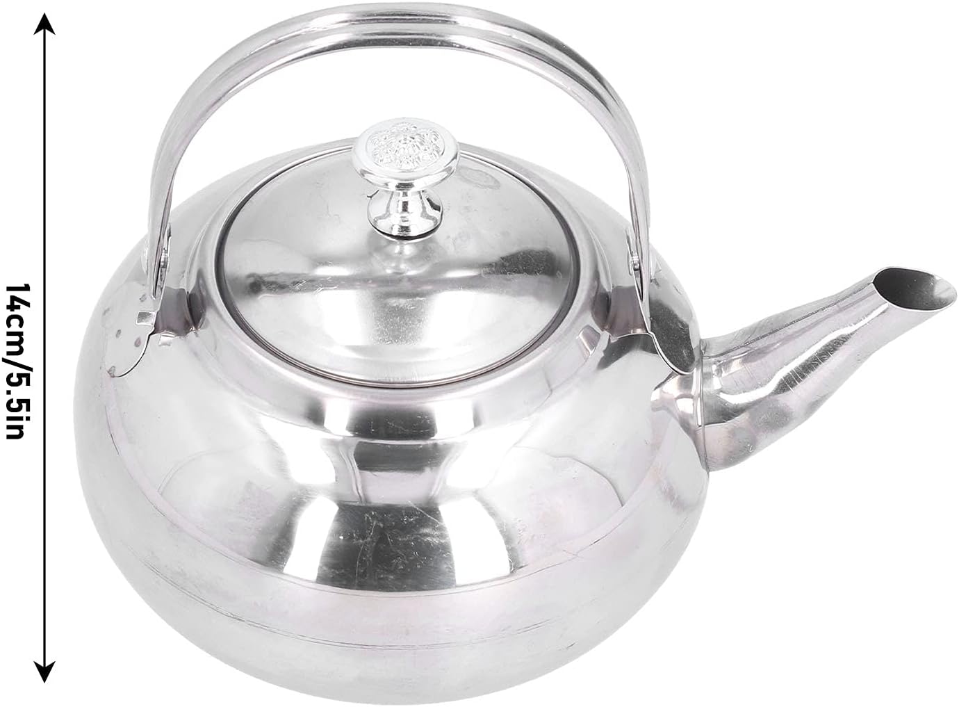 Stainless Steel Teapot, 5.5inch Coffee Pot with Tea Strainer for Home Restaurant