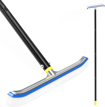 Swimming 6FT,18" Swimming 6FT Swimming Pool Brush with Pole Pool Brush Head with Nylon Bristles Aluminum Back